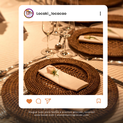 Sousplat Rattan para Prato 33 cm - LocaAqui